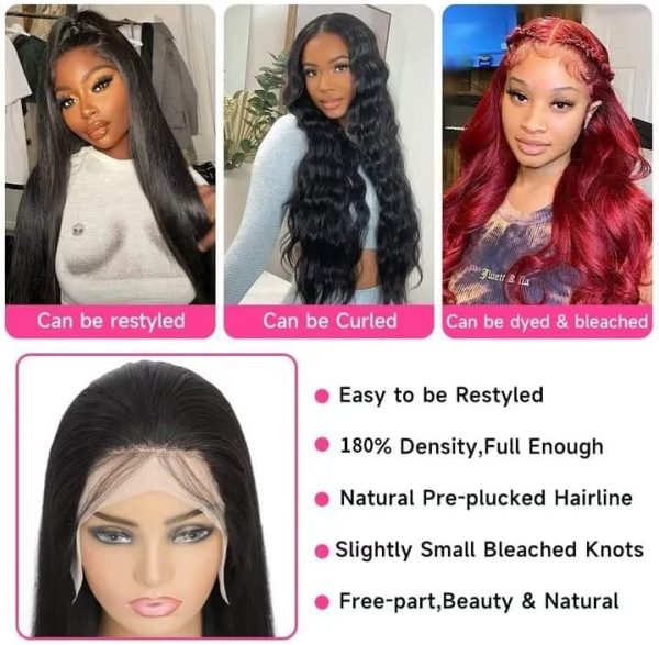 Maxine 30 Inch 5x5 HD Lace Closure Wigs Human Hair 180% Density 10A Brazilian Virgin Straight Lace Front Wigs Human Hair Pre Plucked With Baby Hair Glueless 5x5 Human Hair Wigs for Black Women - immagine 5