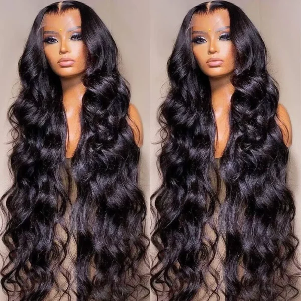 Maxine 32 inch Lace Front Wig Human Hair Wigs for Black Women Body Wave 13x4 HD Lace Frontal Wig 180% Density Brazilian Body Wave Virgin Hair Lace Frontal Wigs Pre Plucked with Baby Hair - immagine 3