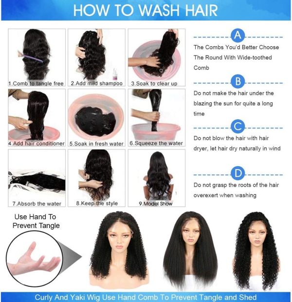 Water Wave Lace Front Wigs Human Hair Brazilian 180% Density Virgin Hair 4X4 Deep Curly Lace Closure Wigs for Black Women Pre Plucked with Baby Hair Natural Color (26 Inch,Water Lace Closure Wigs) - immagine 7