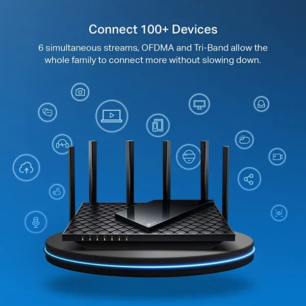 TP-Link AX5400 Tri-Band WiFi 6 Router (Archer AX75)- Gigabit Wireless Internet Router, ax Router for Streaming and Gaming, VPN Router, OneMesh, WPA3 - immagine 4