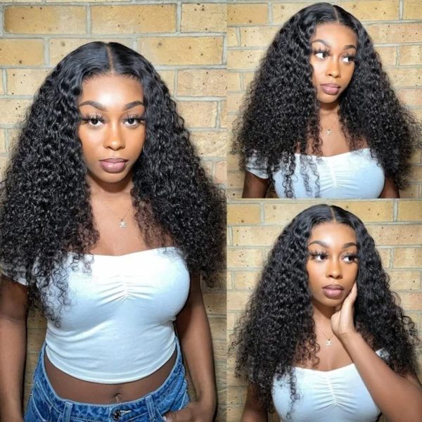 ISEE Hair 22 Inch Water Wave V Part Wig Human Hair No Leave Out Brazilian Glueless Curly Wave Upgrade U Part V Part Wigs for Black Women Human Hair 180% Density Natural Color - immagine 2