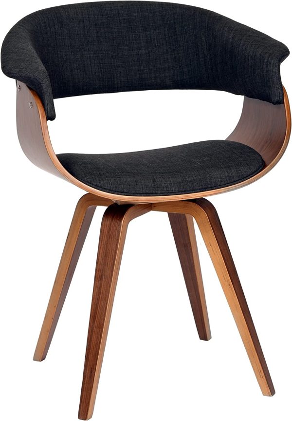 Armen Living Summer Chair in Charcoal Fabric and Walnut Wood Finish, 31" x 25" x 22"