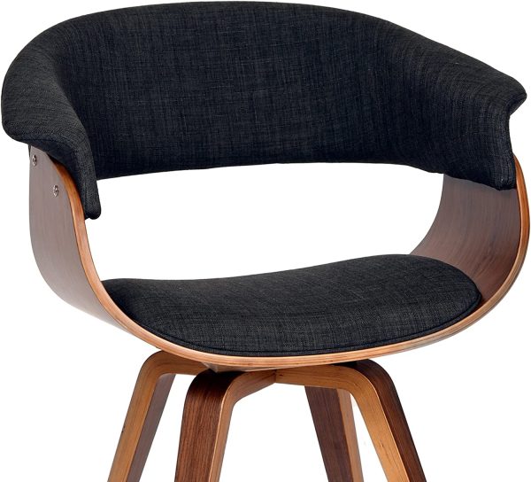 Armen Living Summer Chair in Charcoal Fabric and Walnut Wood Finish, 31" x 25" x 22" - immagine 3