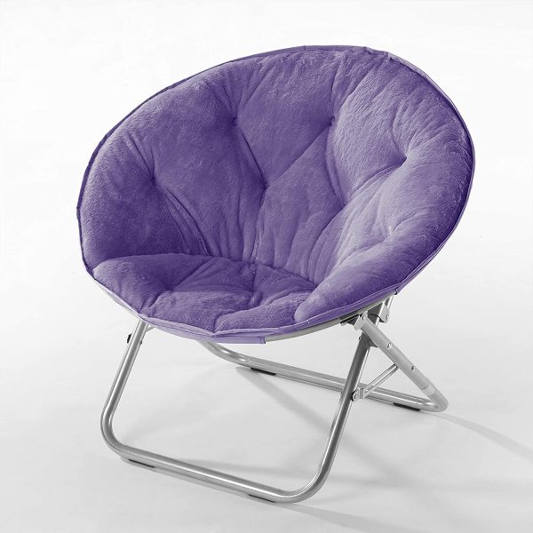 Urban Shop Faux Fur Saucer Chair, Purple