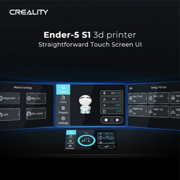 CREALITY 3D Ender 5 S1 3D Printer, FDM 3D Printer/Auto Leveling-250mm/s Fast Print Speed/with Sprite Dual Gear Direct Extruder and CR Touch/with 4.3'' Color Touchscreen, 220x220x280mm - immagine 4