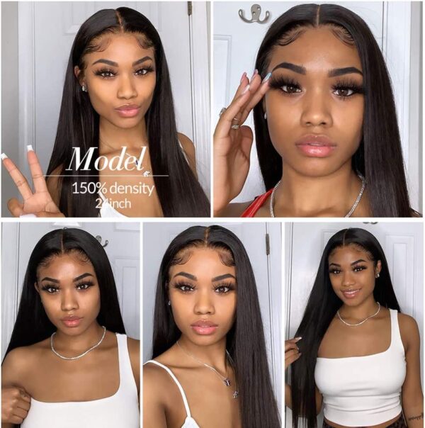 ITODAY 30 Inch Straight Long Lace Front Wigs Human Hair Pre Plucked with Baby Hair Glueless 150% Density 13x4 HD Lace Frontal Human Hair Wigs for Black Women Natural Hairline (30 Inch, 13×4 Straight Wig) - immagine 5