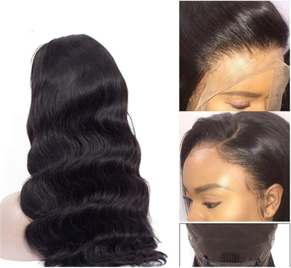 ANIUXIAOGE Body Wave Lace Front Wigs Human Hair Pre Plucked 13×6 HD Transparent Lace Frontal Wig with Baby Hair Brazilian Body Wave Wig for Black Women, Natural Hairline (Size : 40inch) - immagine 4