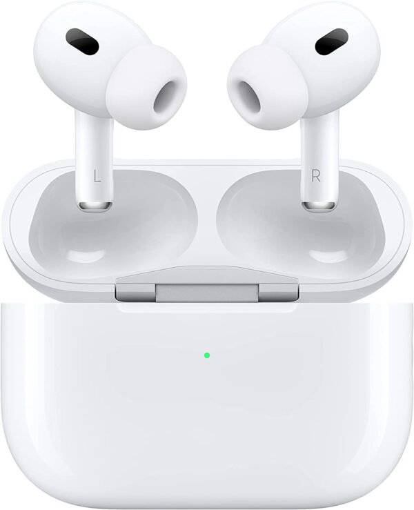 Apple AirPods Pro (2nd Generation) Wireless Earbuds, Up to 2X More Active Noise Cancelling, Adaptive Transparency, Personalized Spatial Audio, MagSafe Charging Case, Bluetooth Headphones for iPhone