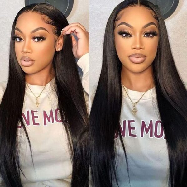 ITODAY 30 Inch Straight Long Lace Front Wigs Human Hair Pre Plucked with Baby Hair Glueless 150% Density 13x4 HD Lace Frontal Human Hair Wigs for Black Women Natural Hairline (30 Inch, 13×4 Straight Wig) - immagine 3