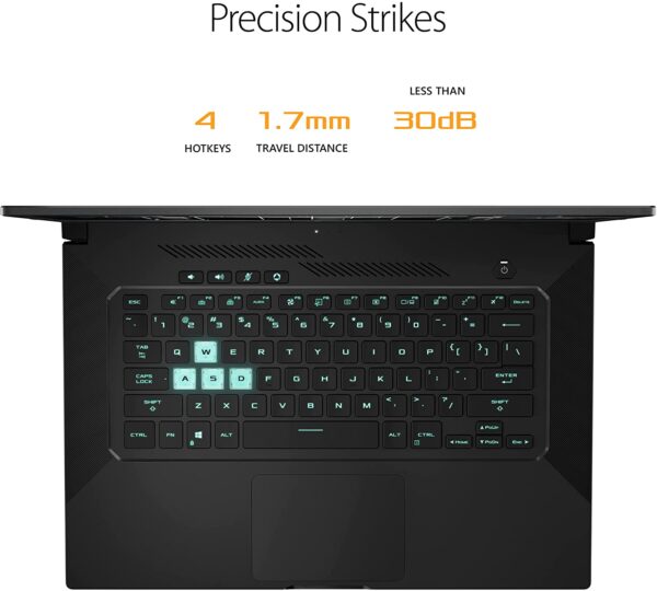 ASUS TUF Dash 15 (2021) Ultra Slim Gaming Laptop, 15.6” 144Hz FHD, GeForce RTX 3050 Ti, Intel Core i7-11370H, 8GB DDR4, 512GB PCIe NVMe SSD, Wi-Fi 6, Windows 10, Eclipse Grey Color, TUF516PE-AB73 - immagine 7