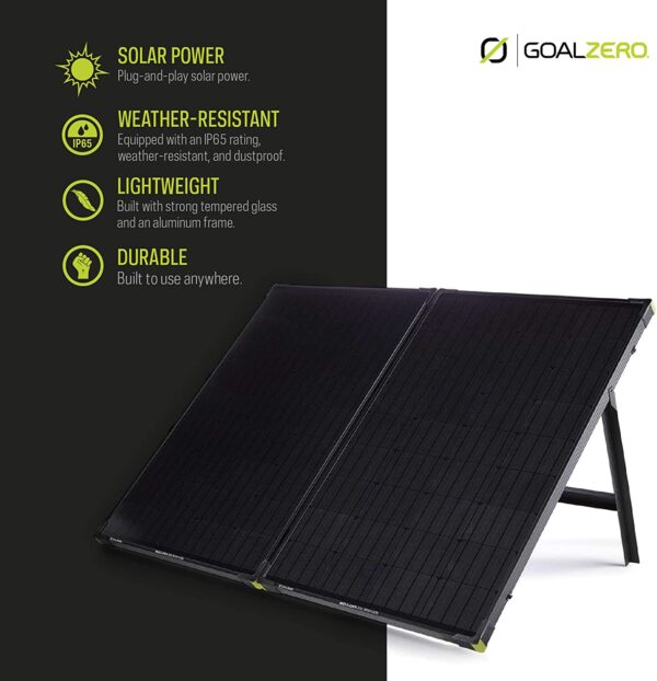 Goal Zero Boulder 200 Briefcase, 200-Watt Monocrystalline Solar Panel with Kickstand, Portable Solar Panel for Camping and Tailgating, Emergency Solar Power - immagine 3