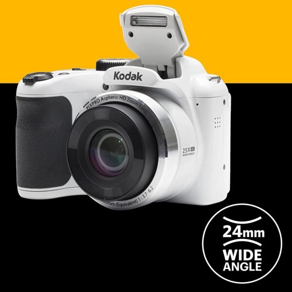 Kodak PIXPRO Astro Zoom AZ252-WH 16MP Digital Camera with 25X Optical Zoom and 3" LCD (White) - immagine 5