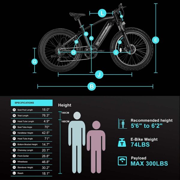 ANCHEER Ebike Elektrofahrrad/E-Mountainbike, 26″/27.5″ Pedelec mit 36V/48V-8Ah/10Ah für Herren und Damen/12.5Ah Lithium-Batterie und Shimano 21-Gang - immagine 2