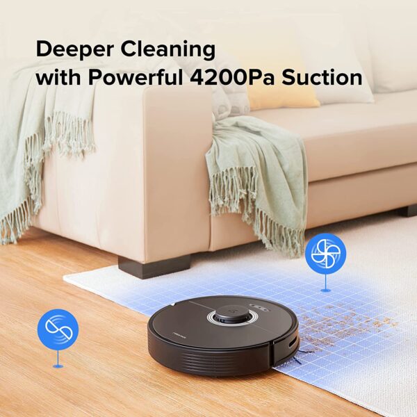 roborock Q7 Max+ Robot Vacuum and Mop with Auto-Empty Dock Pure, Hands-Free Cleaning for up to 7 Weeks, APP-Controlled Mopping, 4200Pa Suction, No-Mop&No-Go Zones, 180mins Runtime, Works with Alexa - immagine 4