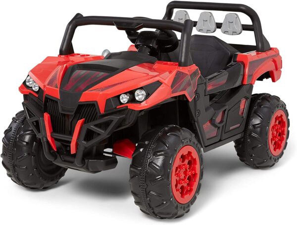 Kid Trax Toddler UTV Electric Ride-On Toy, Kids 3-5 Years Old, 6 Volt Battery and Charger, Max Rider Weight 60 lbs, LED Headlights, Red.