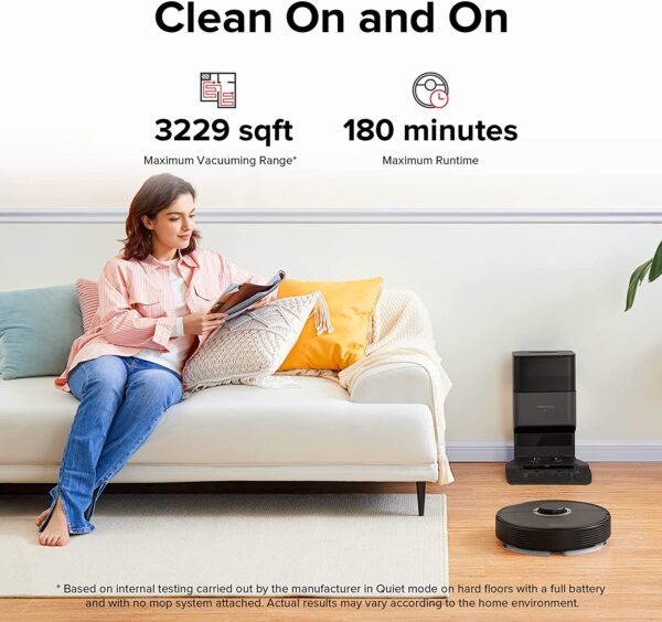 roborock Q7 Max+ Robot Vacuum and Mop with Auto-Empty Dock Pure, Hands-Free Cleaning for up to 7 Weeks, APP-Controlled Mopping, 4200Pa Suction, No-Mop&No-Go Zones, 180mins Runtime, Works with Alexa - immagine 3