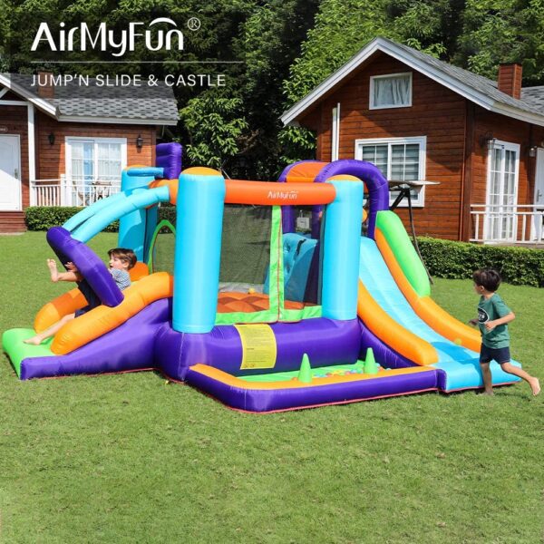 AirMyFun Inflatable Bounce House,Play House with Ball Pit,Inflatable Kids Slide with Air Blower,Jumping Bouncing House with Carry Bag - immagine 2