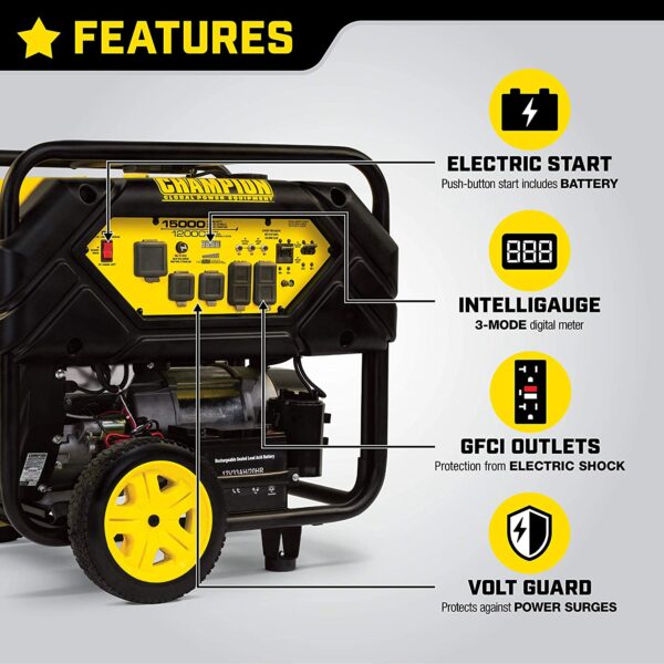 Champion Power Equipment 100111 15,000/12,000-Watt Portable Generator with Electric Start and Lift Hook - immagine 3