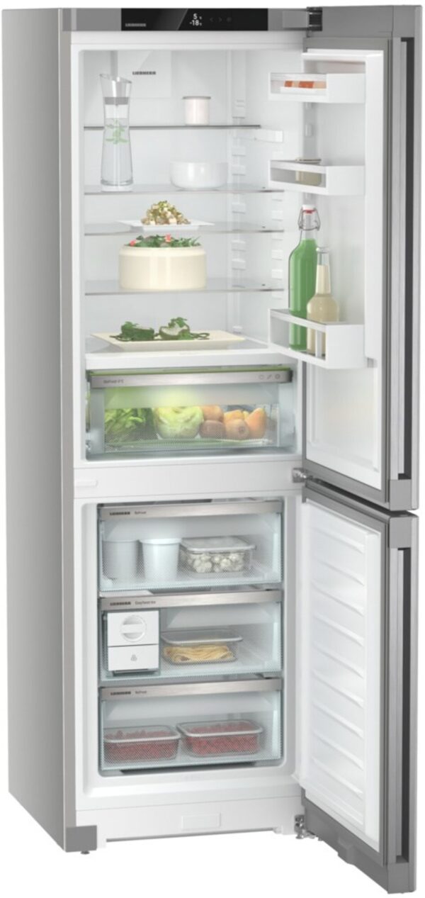 185cm Tall, 60cm Wide Frost Free Fridge Freezer In Silver - immagine 6