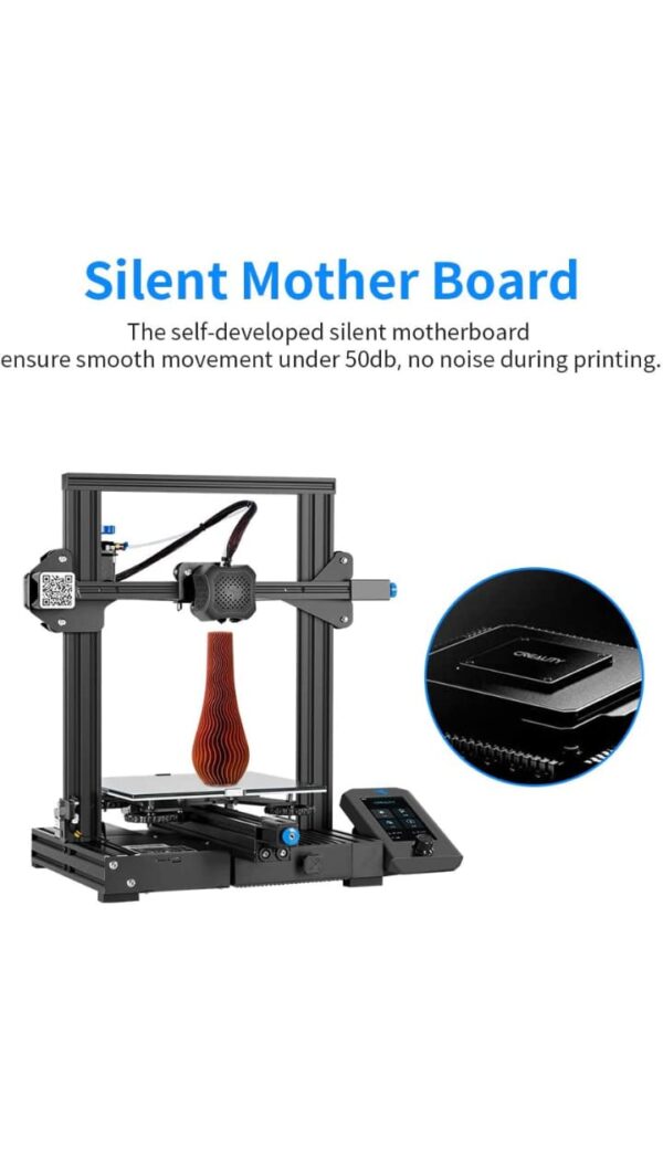 Official Creality Ender 3 V2 Upgraded 3D Printer with Silent Motherboard Branded Power Supply Carborundum Glass Platform Resume Printing Function, DIY FDM 3D Printers Build Size 8.66x8.66x9.84 inch - immagine 2