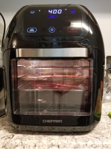 Chefman 6.3 Quart Digital Air Fryer+ Rotisserie, Dehydrator, Convection Oven, 8 Touch Screen Presets Fry, Roast, Dehydrate & Bake, BPA-Free, Auto photo review