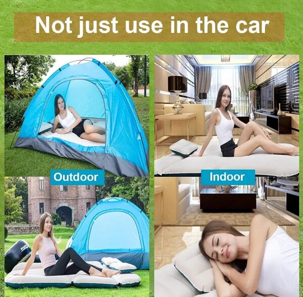 WEY&FLY SUV Air Mattress Thickened and Double-Sided Flocking Travel Camping Bed Dedicated Mobile Cushion Extended Outdoor for Back Seat 4 Bags - immagine 3