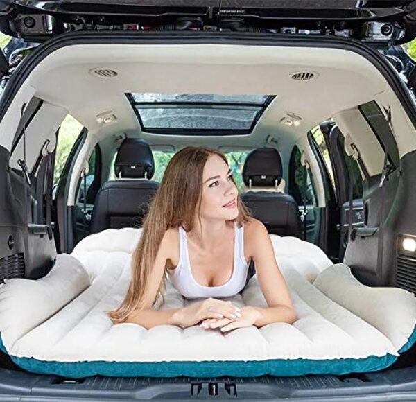 WEY&FLY SUV Air Mattress Thickened and Double-Sided Flocking Travel Camping Bed Dedicated Mobile Cushion Extended Outdoor for Back Seat 4 Bags - immagine 2