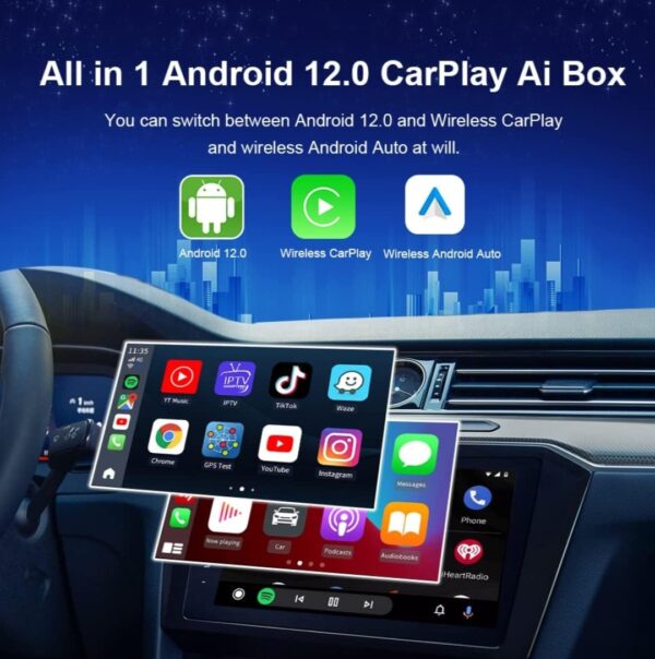 Carlinkit CarPlay Ai Box Android 13.0, 8+128G, Snapdragon 6125, 8-core, Plug & Play, for All OEM Factory Wired CarPlay Cars. - immagine 5