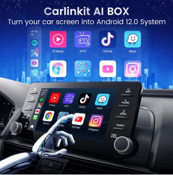 Carlinkit CarPlay Ai Box Android 13.0, 8+128G, Snapdragon 6125, 8-core, Plug & Play, for All OEM Factory Wired CarPlay Cars. - immagine 3