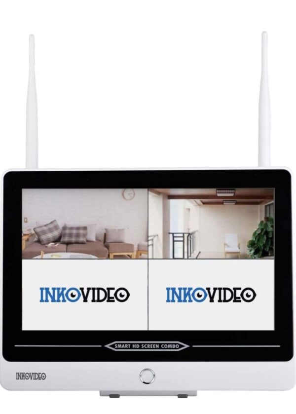 Inkovideo INKO-AL3003-4 WLAN Surveillance Set with Integrated 30.48 cm (12 Inch) Monitor and 4 x 3 MP Security Cameras - immagine 6