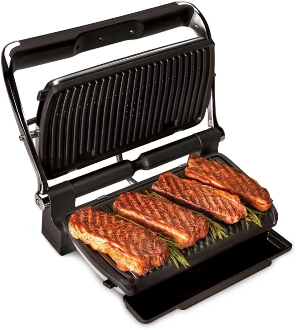 All-Clad AutoSense Stainless Steel Indoor Grill, Panini Press XL Automatic Cooking 1800 Watts Smokeless, Removable Plates, Dishwasher Safe - immagine 3