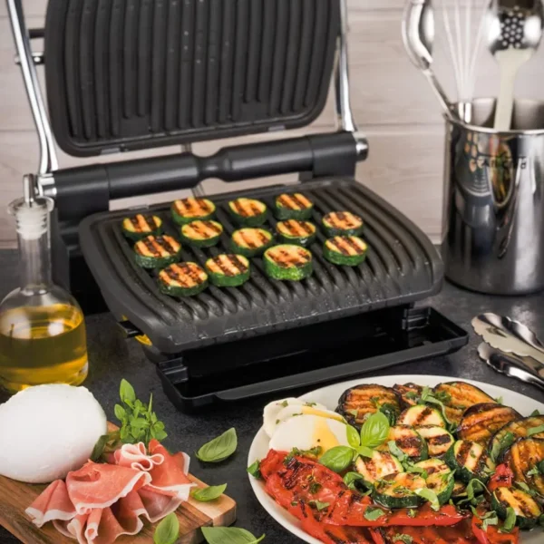 All-Clad AutoSense Stainless Steel Indoor Grill, Panini Press XL Automatic Cooking 1800 Watts Smokeless, Removable Plates, Dishwasher Safe - immagine 4