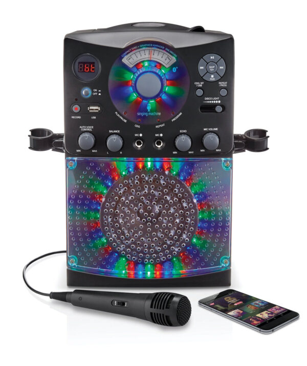 SINGING MACHINE BLUETOOTH KARAOKE SYSTEM WITH DISCO LIGHTS